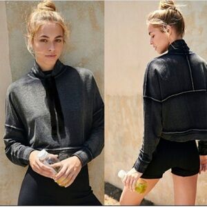 Free People Movement Lara Pullover Cowl
Neck Sweatshirt Black Grey M/M